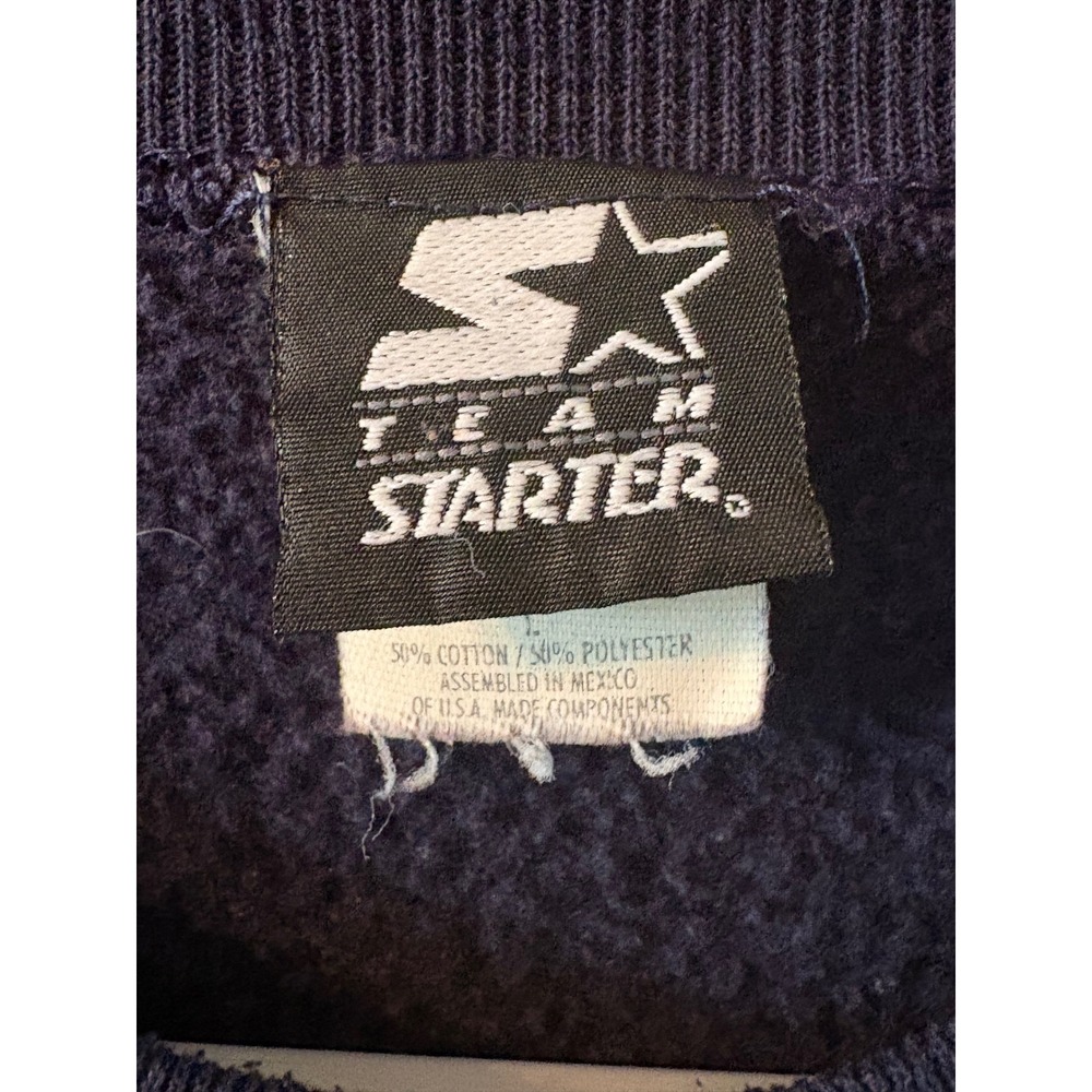 Vintage Starter Michigan Wolverines Sweatshirt Navy Blue Crewneck Mens Large 90s - Picture 3 of 5